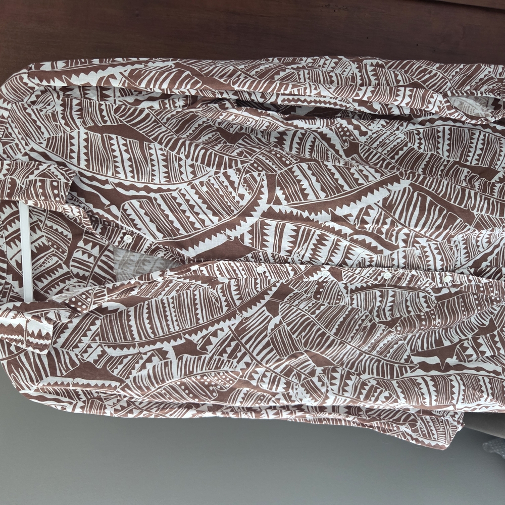 Brown And White Patterned Shirt - image 1